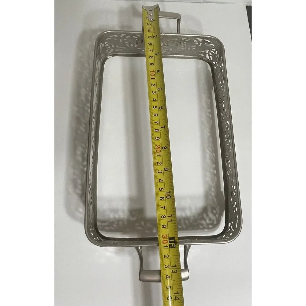 Vtg Footed Rectangular‎ Serving Tray With Pyrex Serving Dish